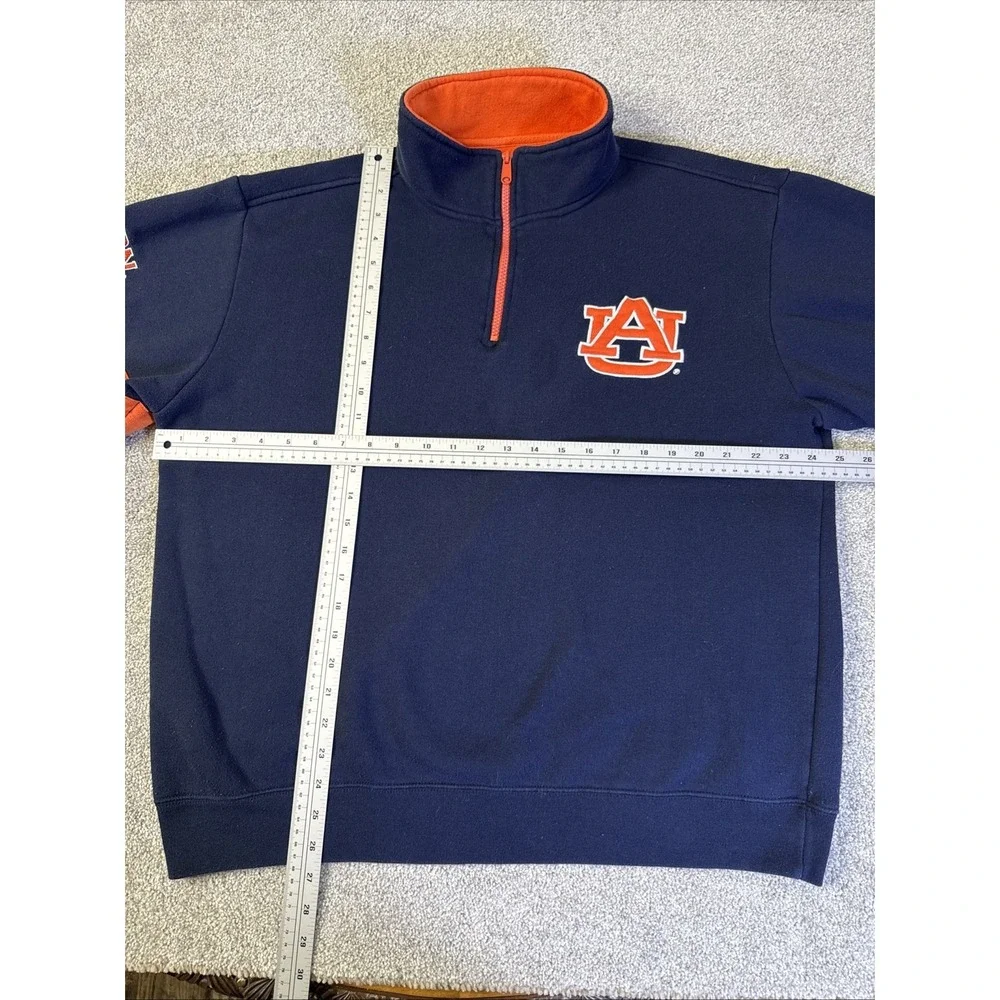 Auburn Tigers Quarter Zip Sweatshirt XL E5 Long Sleeve Pullover - Picture 4 of 6